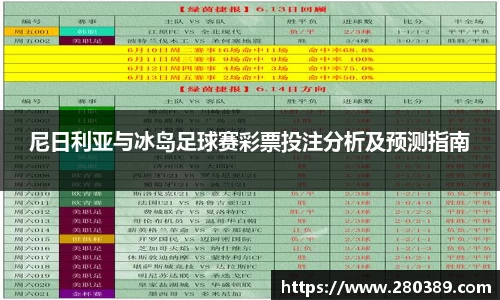 尼日利亚与冰岛足球赛彩票投注分析及预测指南